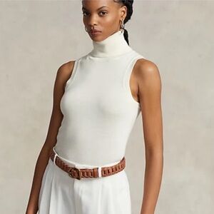 Polo Ralph Lauren Sleeveless Merino Wool High Neck Sweater